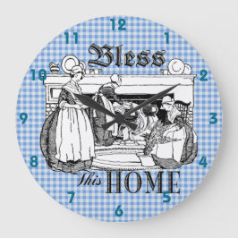 gingham controleer blauwe en witte vlek Deze klok