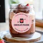 Gingham controleert Pink Pattern Jar Label voor Be