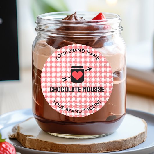 Gingham controleert Pink Pattern Jar Label voor Be