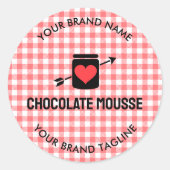 Gingham controleert Pink Pattern Jar Label voor Be (Voorkant)