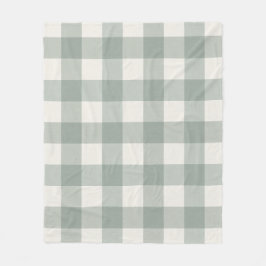 Gingham controleert plaid licht salie groen fleece deken