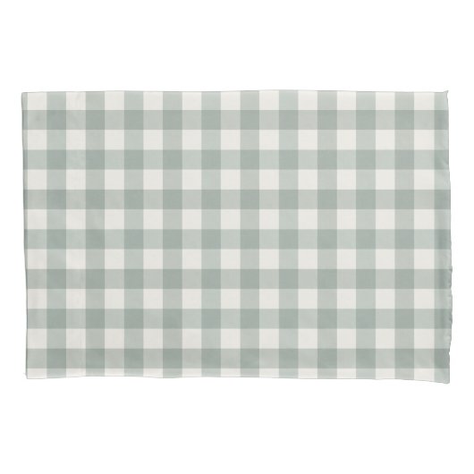 Gingham controleert plaid licht salie groen kussensloop (Voorkant)