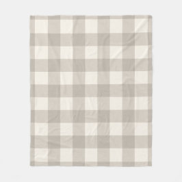 Gingham controleert plaid neutraal beige fleece deken