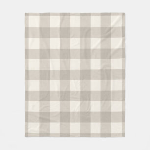 Gingham controleert plaid neutraal beige fleece deken