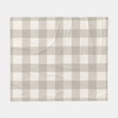 Gingham controleert plaid neutraal beige fleece deken (Voorkant (Horizontaal))