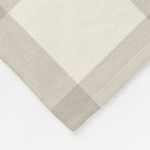 Gingham controleert plaid neutraal beige fleece deken (Hoek)