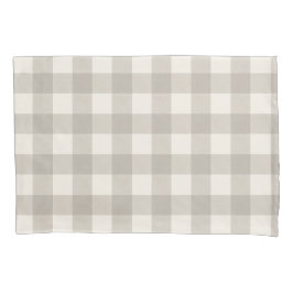 Gingham controleert plaid neutraal beige kussensloop
