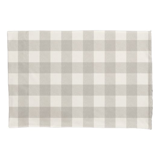 Gingham controleert plaid neutraal beige kussensloop (Voorkant)