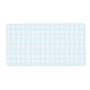 Gingham-controlepatroon. Bleek blauw en wit. Etiket