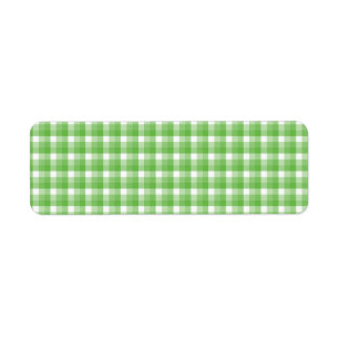 Gingham-controlepatroon. Groen en wit. Etiket