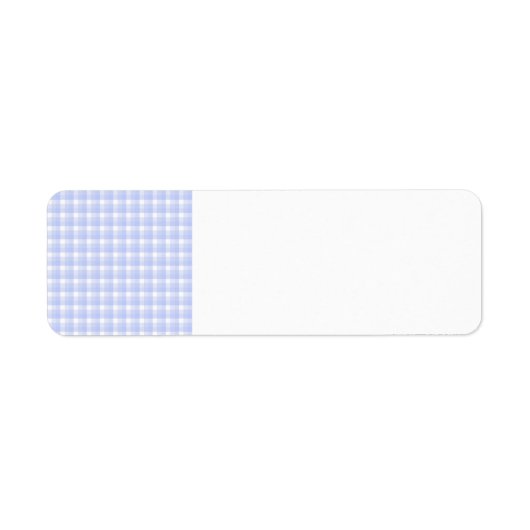 Gingham-controlepatroon. Licht blauw en wit. Etiket (Voorkant)