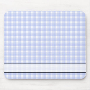 Gingham-controlepatroon. Licht blauw en wit. Muismat