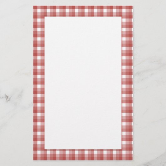 Gingham-controlepatroon. Rood en wit. Briefpapier (Voorkant)