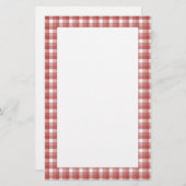 Gingham-controlepatroon. Rood en wit. Briefpapier (Voorkant / Achterkant)