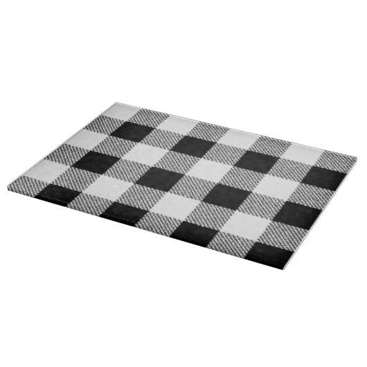 Gingham controlepatroon zwart-wit snijplank (Hoek)