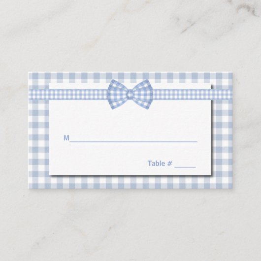 Gingham Country Chic Wedding Place Card Plaatskaartje (Voorkant)