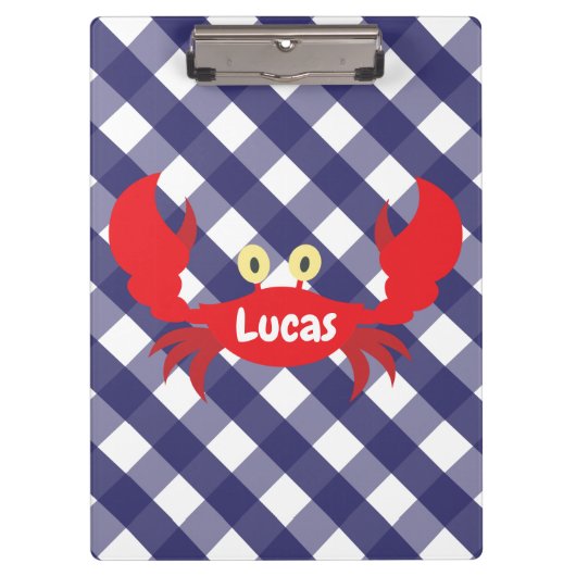 Gingham Crab - Gepersonaliseerd klembord (Voorkant)