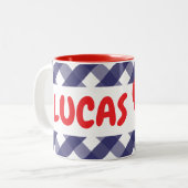 Gingham Crab gepersonaliseerde mok (Voorkant links)