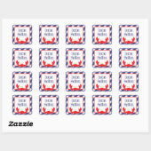 Gingham Crab gepersonaliseerde Stickers (Vel)