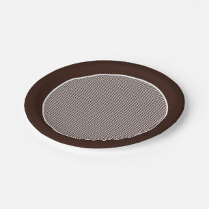 Gingham-Dark bruine Borden Papieren Bordje