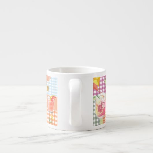Gingham Dreaming van Zomer Espresso Mok (Achterkant)