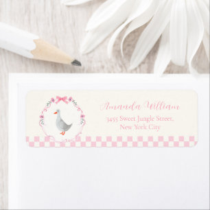 Gingham Dwaas Ganzje Baby Shower Retouradres Etiket