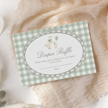 Gingham Dwaze Gans Babyshower Luiers Raffle