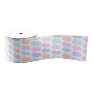Gingham Easter Bunny Pattern Grosgrain Lint