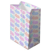 Gingham Easter Bunny Pattern Medium Cadeauzakje (Achterkant Gekanteld)