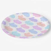 Gingham Easter Bunny Pattern Papieren Bordje (Gekanteld)