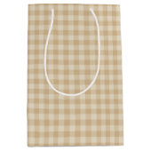 Gingham Elegant Cream Pattern - Gift Bag Medium Cadeauzakje (Voorkant)