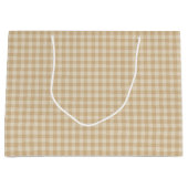 Gingham Elegant Cream Pattern - Grote Gift Bag Groot Cadeauzakje (Voorkant)