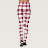 Gingham Elegant Kerst Patroon Rood Wit Leggings (Achterkant)