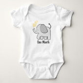 Gingham Elephant eerste maand Romper (Voorkant)