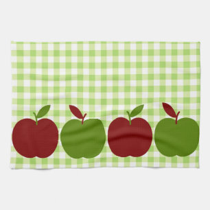 Gingham en appels theedoek