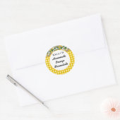 Gingham floral sinaasappel marmelade label (Envelop)