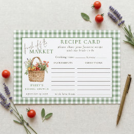 Gingham Fresh Off Market Bruiloft Recept Kaart