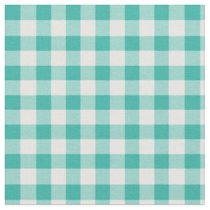 Gingham Gecontroleerd Patroon Munt groen en wit Stof