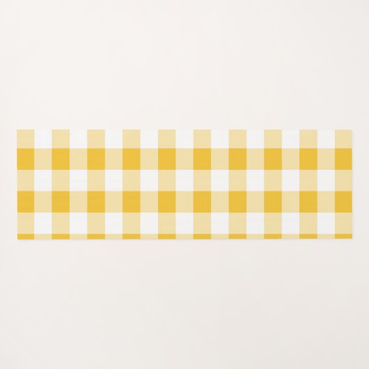 Gingham geel en wit patroon yogamat (Achterkant (horizontaal))