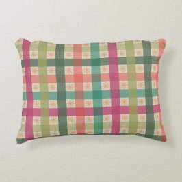 Gingham & geometrisch bloemenpatroon accentkussen  accent kussen