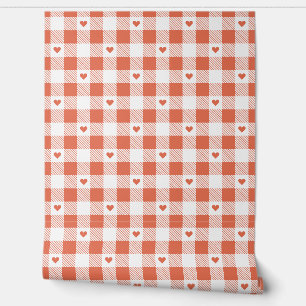 Gingham geruit patroon hart plaids behang