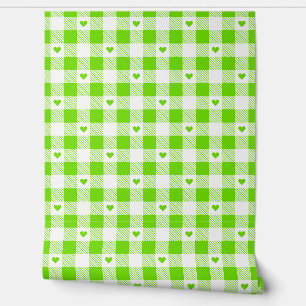 Gingham geruit patroon hart plaids behang