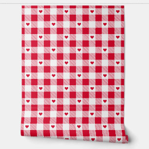 Gingham geruit patroon hart plaids behang