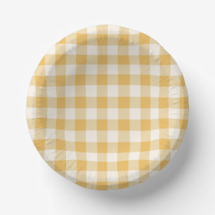 Gingham geruite kommen