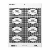 Gingham Gift Labels Gepersonaliseerde Keukenetiket (Full Sheet)
