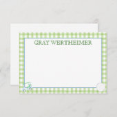 Gingham Golf Stationery Bedankkaart (Voorkant / Achterkant)