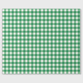 Gingham Green en White Plaid Cadeaupapier (Vlak)