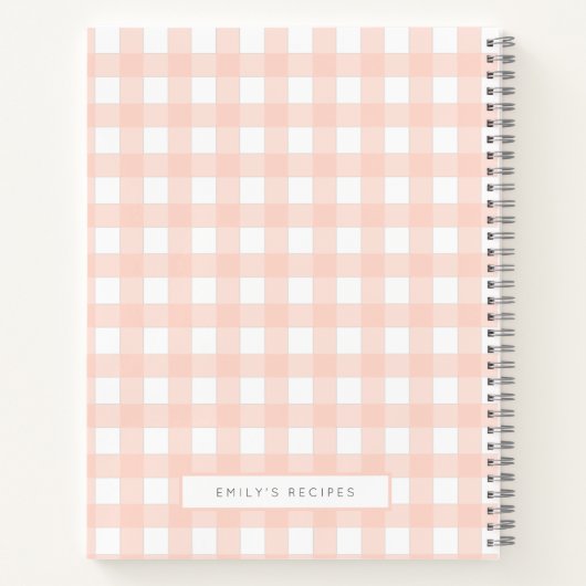 Gingham haalt blush roze vinnen notitieboek (Achterkant)