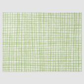 Gingham Hand-Drawn Modern Cute Green White Preppy Tissuepapier (Voorkant)