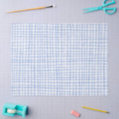 Gingham Hand-Drawn Modern Schattige Blauw Wit Prep Tissuepapier (Craft)